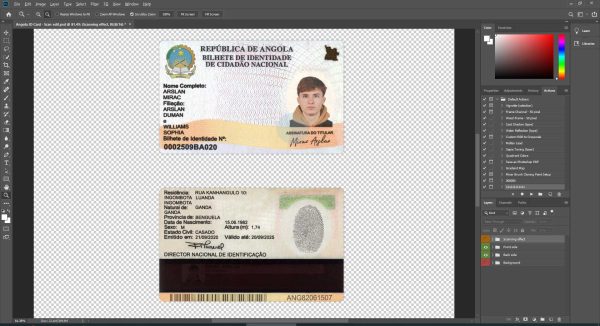 albania id card psd template
