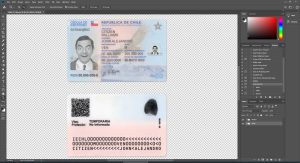 Chile id card template psd fake fully editable high quality
