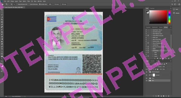 Cuba id card template psd fake fully editable high quality