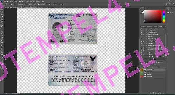 Cyprus id card template psd fake fully editable high quality